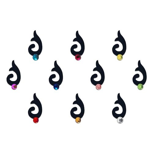 Comet Busters Fancy Black Bindi With Stones (BIN648)(10mm) - Image 1