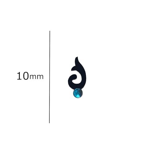 Comet Busters Fancy Black Bindi With Stones (BIN648)(10mm) - Image 3