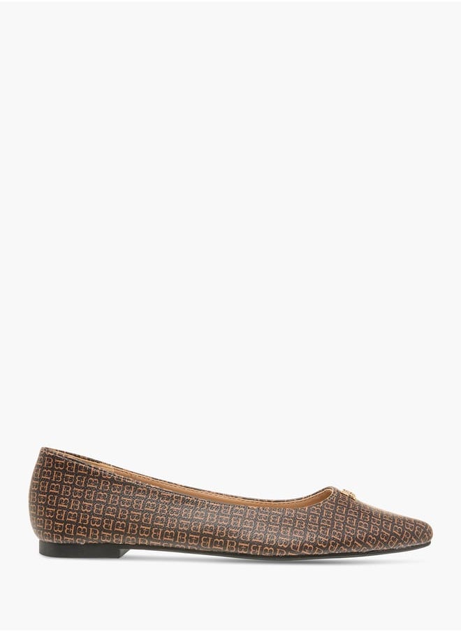 Flora Bella By Shoexpress Women Logo Print Slip-On Ballerina Shoes  - Image 2