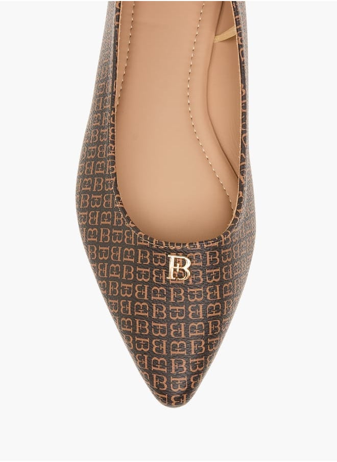 Flora Bella By Shoexpress Women Logo Print Slip-On Ballerina Shoes  - Image 3