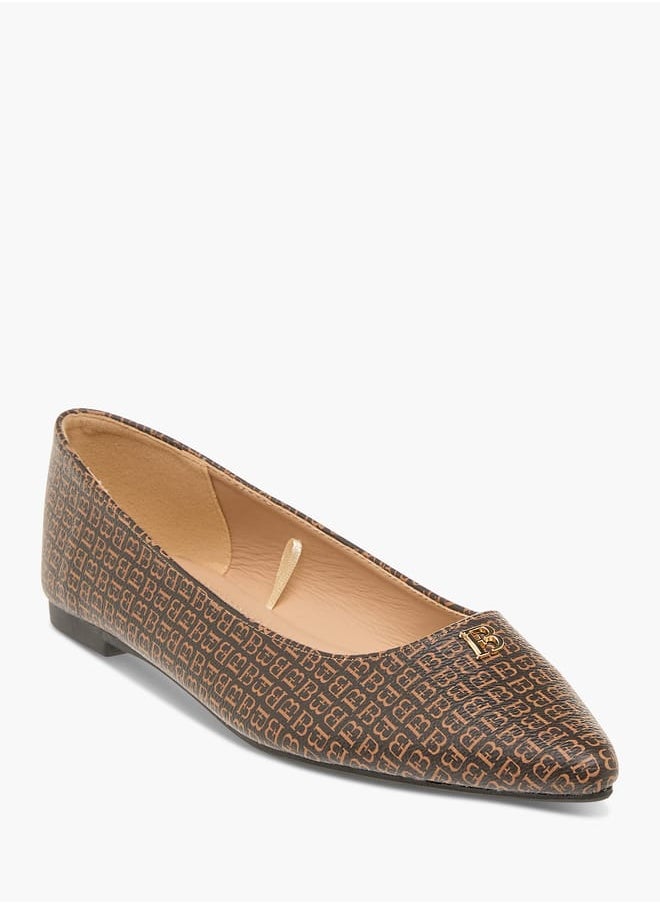 Flora Bella By Shoexpress Women Logo Print Slip-On Ballerina Shoes  - Image 1