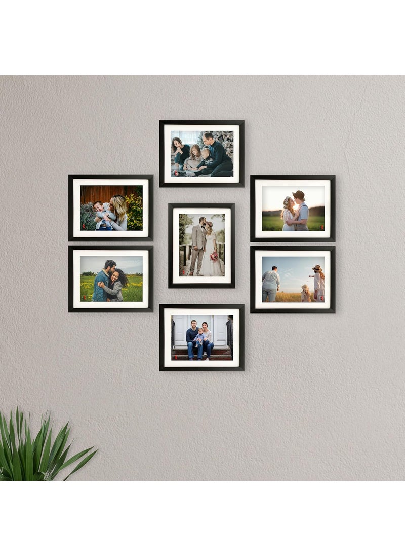 Art Street Art Street Parallel Lingered Individual Photo Frame Set of 7 Wall Hanging Picture Frame for Home Décor (Size - 6 x 8 Inches, Black)  - Image 1