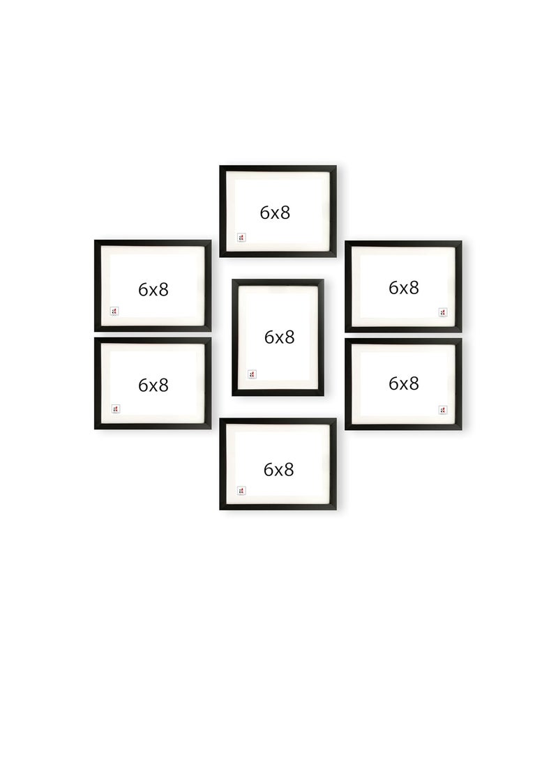Art Street Art Street Parallel Lingered Individual Photo Frame Set of 7 Wall Hanging Picture Frame for Home Décor (Size - 6 x 8 Inches, Black)  - Image 3
