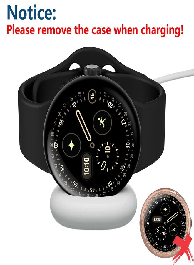 Simpeak 5-Pack Bling Case Compatible with Google Pixel Watch 4 41mm (2025) Smartwatch, Crystals Diamond Frame Protector Back Cover, (No Screen, Remove Case Off When Charging) - Image 2