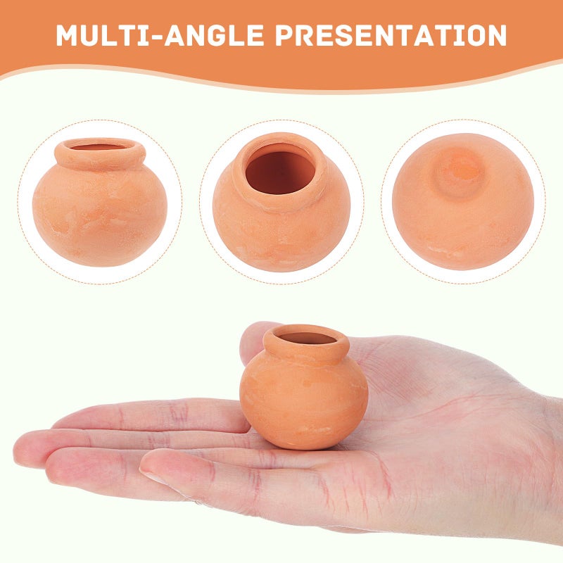 Toddmomy Mini Clay Pots 6Pcs Mini Terracotta Clay Pots Pottery Planter Flower Cotta ature Terre for DIY Garden Dollhouse - Image 4