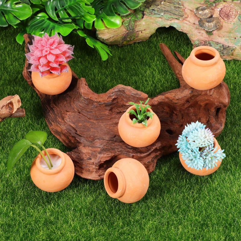 Toddmomy Mini Clay Pots 6Pcs Mini Terracotta Clay Pots Pottery Planter Flower Cotta ature Terre for DIY Garden Dollhouse - Image 3
