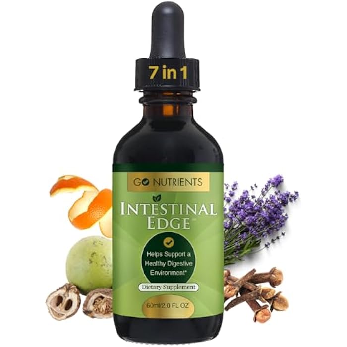 Go Nutrients Intestinal Edge – Gut Cleanse for Humans with Wormwood, Black Walnut, Clove - Detox Liquid for Women, Men, Children & Adults - Organic Herbal Support for Digestion & Wellness – 2oz - Image 1