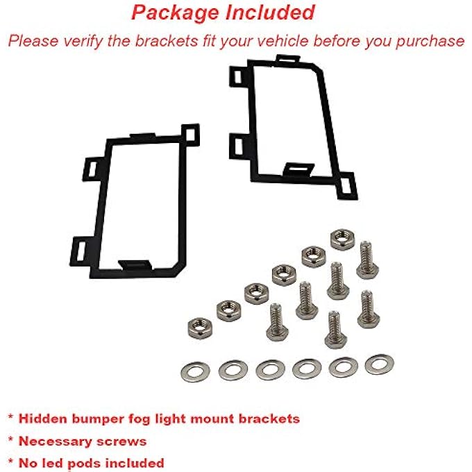 Wsays Xjmoto Compatible With 20132018 Dodge Ram 1500 Front Hidden Bumper Replacement Led Fog Light Mounting Brackets - Image 5
