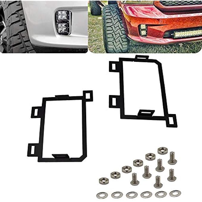 Wsays Xjmoto Compatible With 20132018 Dodge Ram 1500 Front Hidden Bumper Replacement Led Fog Light Mounting Brackets - Image 1