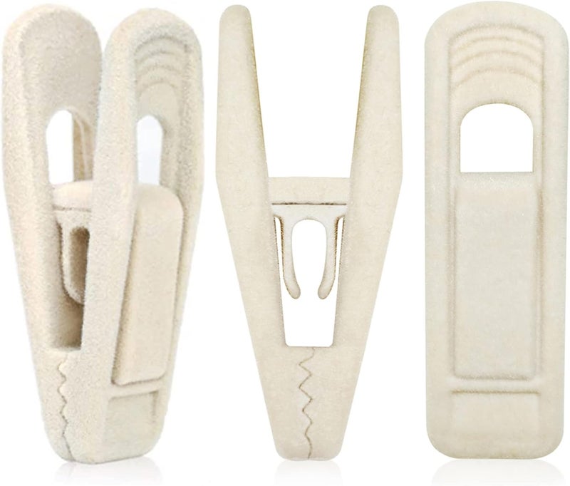 TOFIIGREM Velvet Hanger Clips for Velvet Hangers - 20 PCS Beige Non-Slip Velvet Clip for Pants Suit Skirt Hanger, Strong Velvet Clips Fit for Ivory Velvet Hangers - Image 1