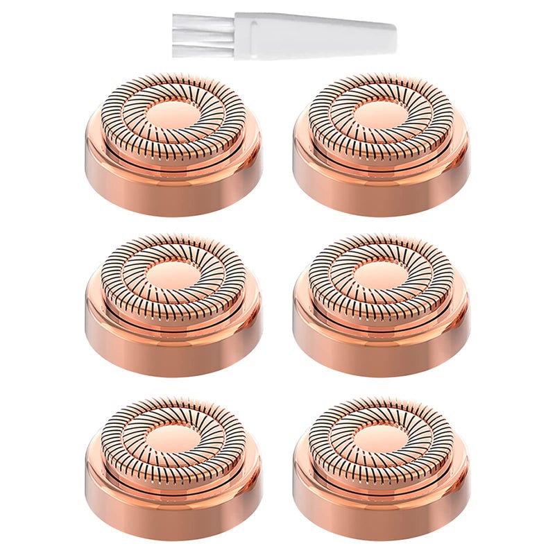 tuokiy Gen 2 Replacement Heads Compatible with Flawless Facial Hair Remover for Women, Double Ring Replacement Blades for Old Flawless, 6 Count - Image 1