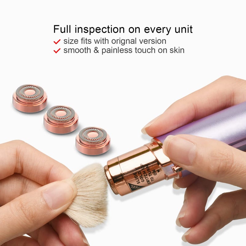 tuokiy Gen 2 Replacement Heads Compatible with Flawless Facial Hair Remover for Women, Double Ring Replacement Blades for Old Flawless, 6 Count - Image 4