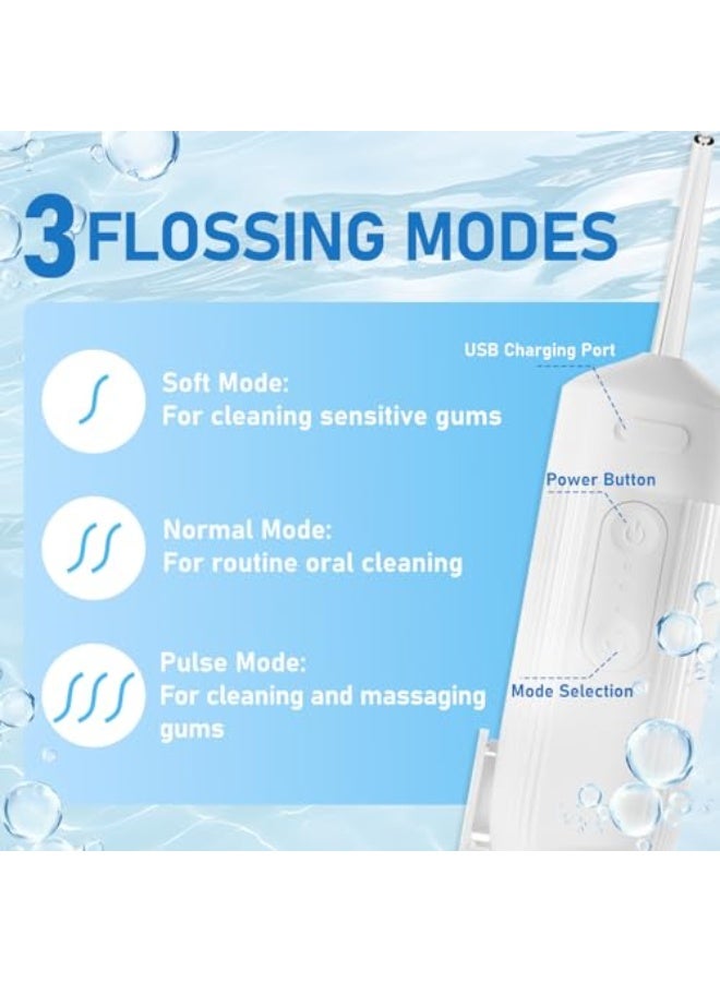 Day Wins Portable Water Flosser for Teeth Travel Mini Small Water Flosser Compact Electric Oral Irrigator Dental Flossing for Teeth Cleaning Cordless Advanced Tonsil Stone Kids Adults Braces - Image 3