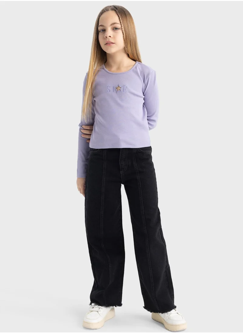 DeFacto Girl Crop Top Long Sleeve Body