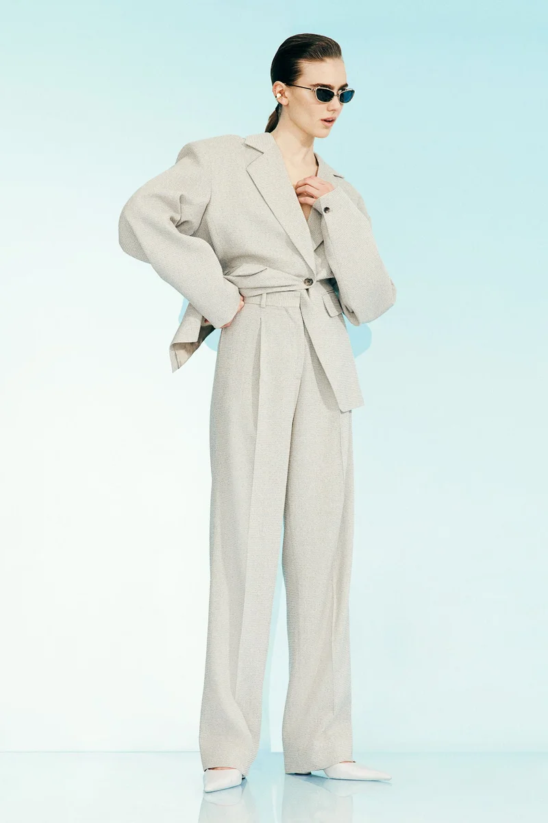 اتش اند ام بنطلون أنيق من مزيج الصوف