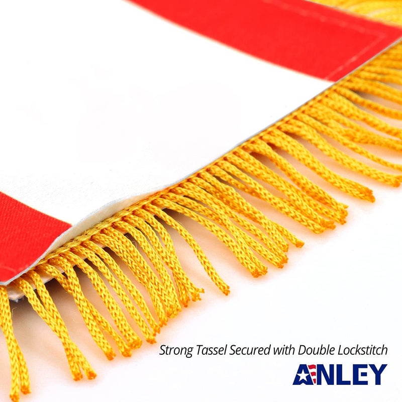 Anley 4 X 6 Inch Peru Fringy Window Hanging Flag - Mini Flag Banner & Car Rearview Mirror Décor - Fringed & Double Sided - Peruvian Hanging Flag with Suction Cup - Image 2