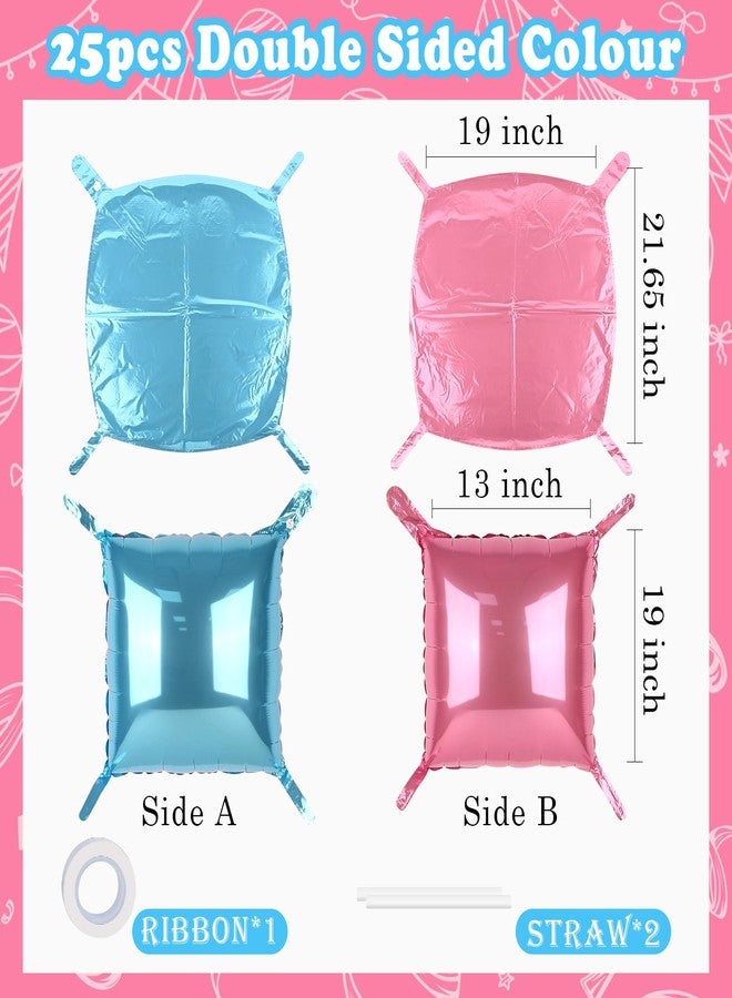 Moukiween 25PCS Pink Blue Square Foil Balloon Wall Backdrop Double Sided Pink and Blue Balloon Tunnel Kit for Birthday Wedding Children's Gender Disclosure Party Decorations - Image 2
