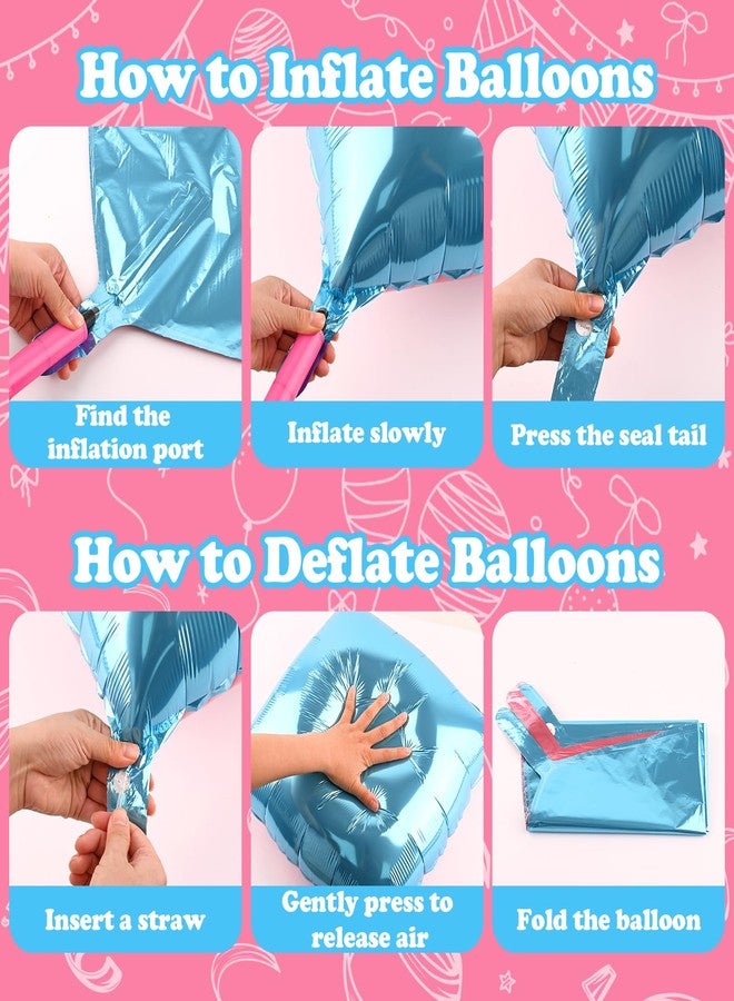 Moukiween 25PCS Pink Blue Square Foil Balloon Wall Backdrop Double Sided Pink and Blue Balloon Tunnel Kit for Birthday Wedding Children's Gender Disclosure Party Decorations - Image 3