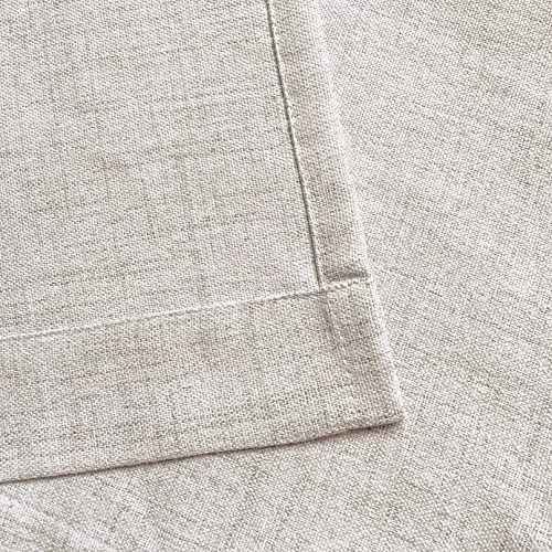 Oindec 2 Pack Faux Linen Valance for Windows Kitchen Living Room Valances Rod Pocket Farmhouse Country Rustic Bathroom Small Window Treatment (54x15 inch, Natural) - Image 5