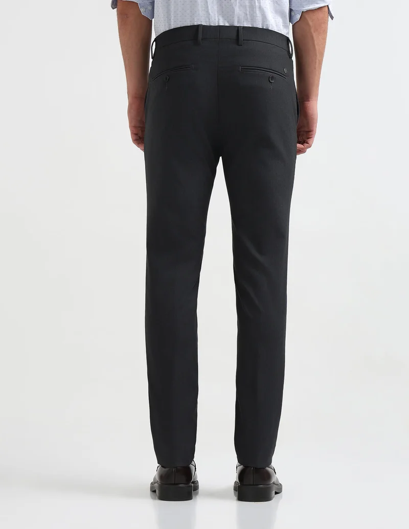 Arrow Dark Grey Heathered Super Slim Fit Trousers for Men | Best Price UAE