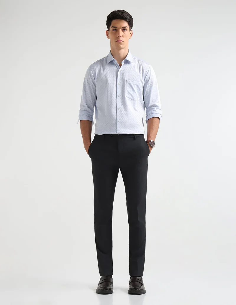 Arrow Dark Grey Heathered Super Slim Fit Trousers for Men | Best Price UAE