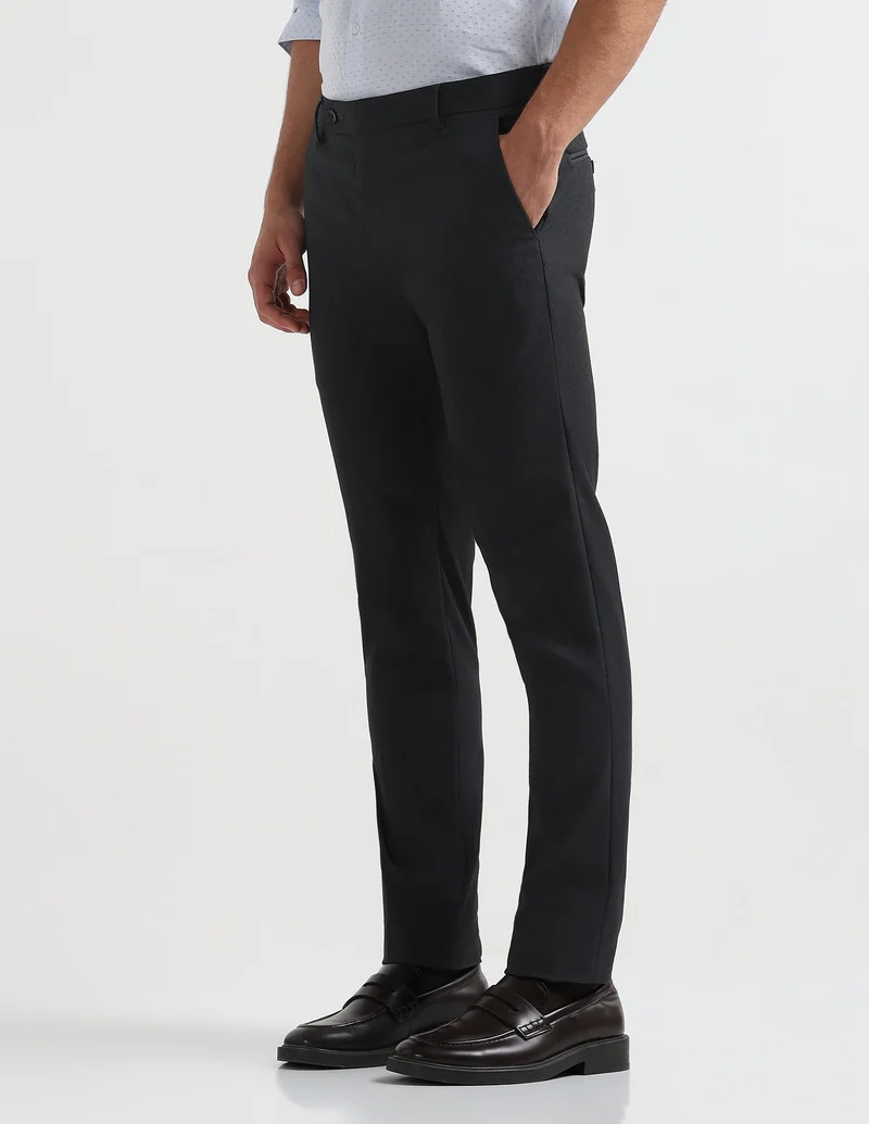 Arrow Dark Grey Heathered Super Slim Fit Trousers for Men | Best Price UAE