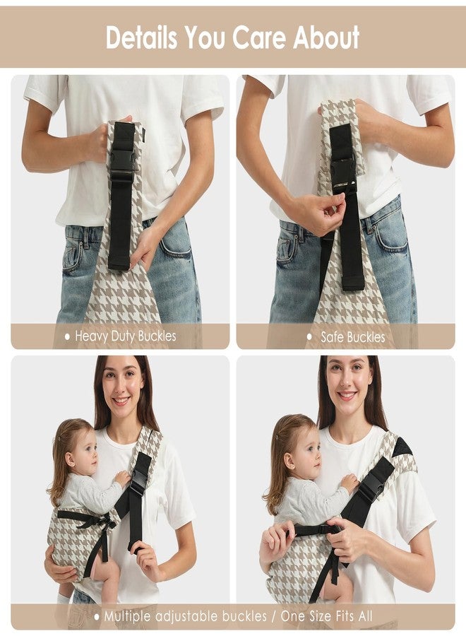Shiaon Baby Sling Carrier Newborn to Toddler, Adjustable Toddler Carrier Sling Baby Carrier Toddlers Sling Carriers Hip Carriers for 8-40lbs, Brown Houndstooth - Image 4