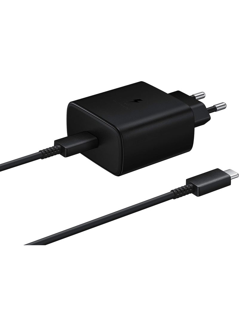 45W Super Fast Charging 2.0 Wall Charger with USB-C Cable, High-Speed Power Adapter for Smartphones and USB-C Devices, Compact Travel Charger (Black) - Image 1