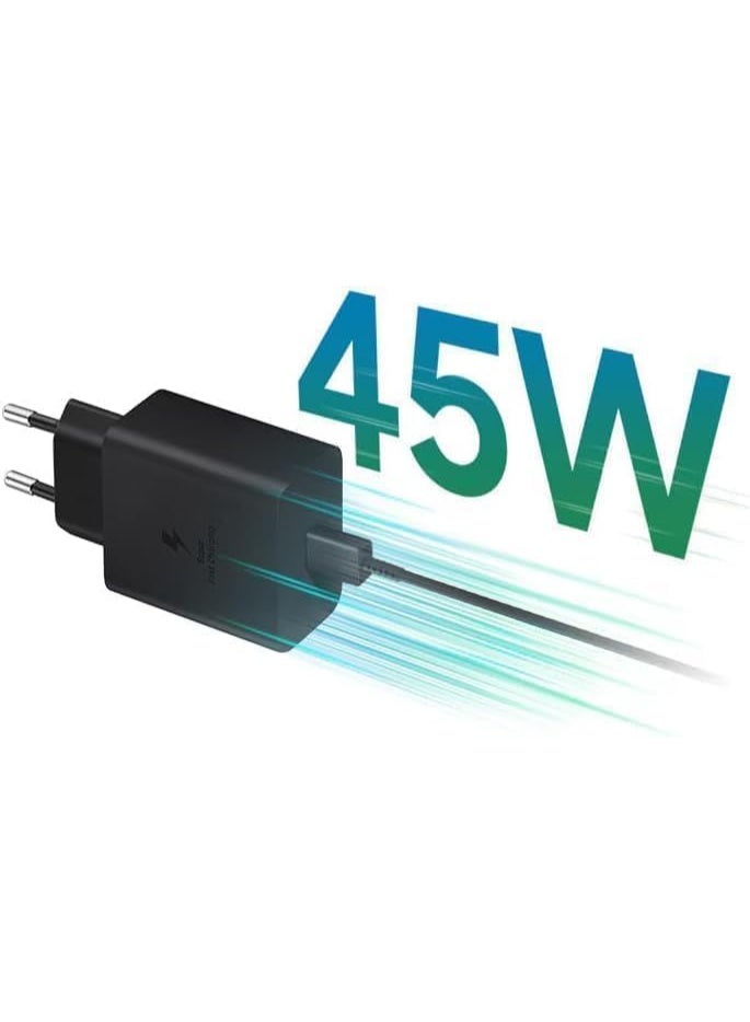 45W Super Fast Charging 2.0 Wall Charger with USB-C Cable, High-Speed Power Adapter for Smartphones and USB-C Devices, Compact Travel Charger (Black) - Image 4