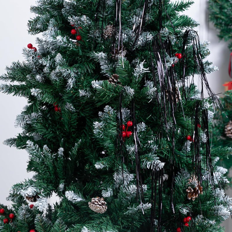 Gloreyan 2500 Strands Christmas Tinsel Icicles Black Tinsel Foil Fringe Icicles Christmas Tree Tinsel Decoration for Christmas Birthday Wedding Party Hanging Decoration - Image 4