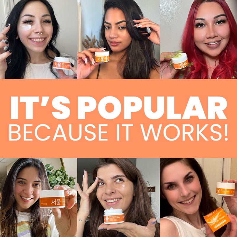 SeoulCeuticals Korean Snail Mucin Eye Cream - 97.5% Snail Filtrate K Beauty Anti Aging Under Eye Anti Wrinkle Eye Treatment Cream 0.5oz - Image 3