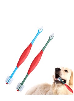 Excefore Dog Toothbrush, 360 Degree Dog Tooth Brush, 4PCS Dual Head Dog Tooth Brushing Kit Non Slip Toothbrush for Dogs and Cat Teeth Clean Pet Toothbrush Dental Care  - Image 1