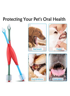Excefore Dog Toothbrush, 360 Degree Dog Tooth Brush, 4PCS Dual Head Dog Tooth Brushing Kit Non Slip Toothbrush for Dogs and Cat Teeth Clean Pet Toothbrush Dental Care  - Image 3