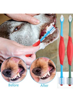 Excefore Dog Toothbrush, 360 Degree Dog Tooth Brush, 4PCS Dual Head Dog Tooth Brushing Kit Non Slip Toothbrush for Dogs and Cat Teeth Clean Pet Toothbrush Dental Care  - Image 2