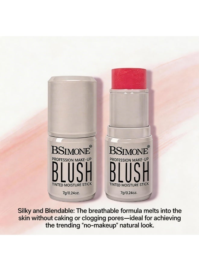 BSIMONE Multi-Use Matte Cream Blush & Lip Tint Stick, 2-in-1 Waterproof Makeup Stick, Long-Lasting Blendable Formula - #03 Magenta Pop - Image 5