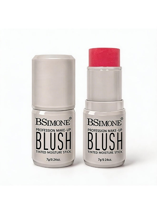 BSIMONE Multi-Use Matte Cream Blush & Lip Tint Stick, 2-in-1 Waterproof Makeup Stick, Long-Lasting Blendable Formula - #03 Magenta Pop - Image 2