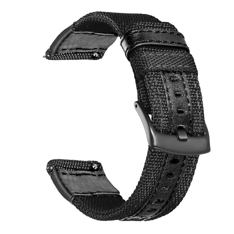 Olytop 22mm Premium Nylon with Leather Sports Strap Wrist Band for Gear S3 Classic/Frontier Smart Watch - Image 1