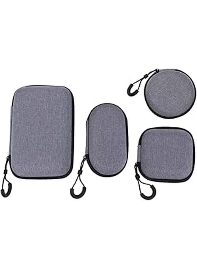 4Pcs Portable Round Headphone Case Cable Storage Bag Eva Cord Organizer Box - Image 1