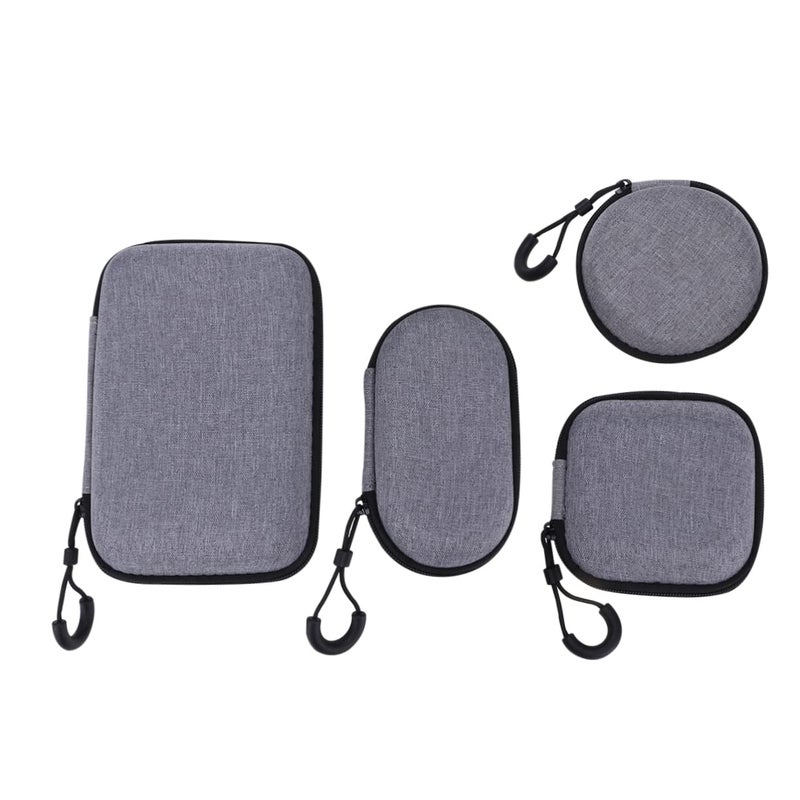 4Pcs Portable Round Headphone Case Cable Storage Bag Eva Cord Organizer Box - Image 2