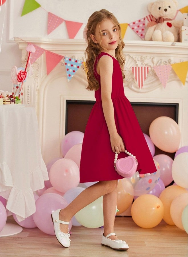 آرشنر فستان أحمر للبنات الصغيرات من أرشينر، مناسب لعيد الفصح، عيد الحب، الشاطئ، بوهو، عيد الميلاد، الزفاف، فساتين صيفية رائعة للأطفال الصغار، مقاس 3T - Image 4