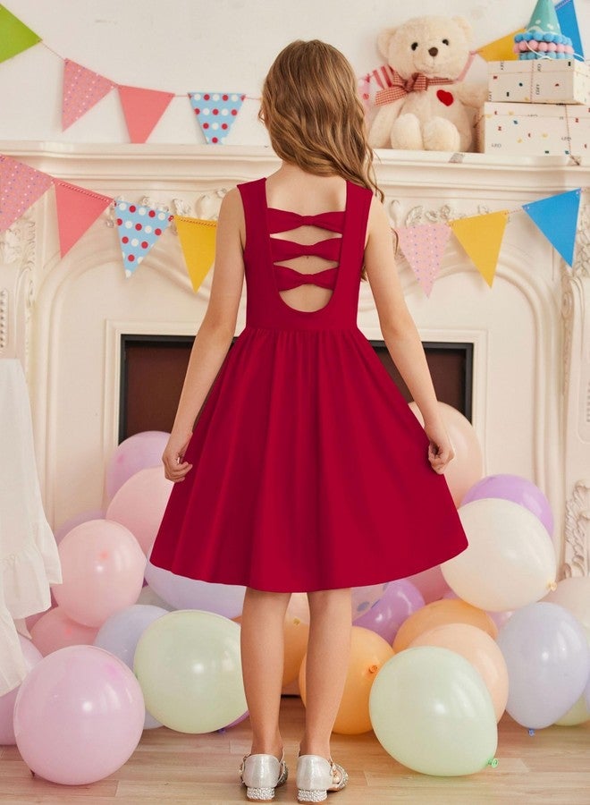 آرشنر فستان أحمر للبنات الصغيرات من أرشينر، مناسب لعيد الفصح، عيد الحب، الشاطئ، بوهو، عيد الميلاد، الزفاف، فساتين صيفية رائعة للأطفال الصغار، مقاس 3T - Image 3