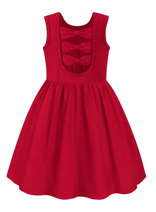 آرشنر فستان أحمر للبنات الصغيرات من أرشينر، مناسب لعيد الفصح، عيد الحب، الشاطئ، بوهو، عيد الميلاد، الزفاف، فساتين صيفية رائعة للأطفال الصغار، مقاس 3T - Image 1