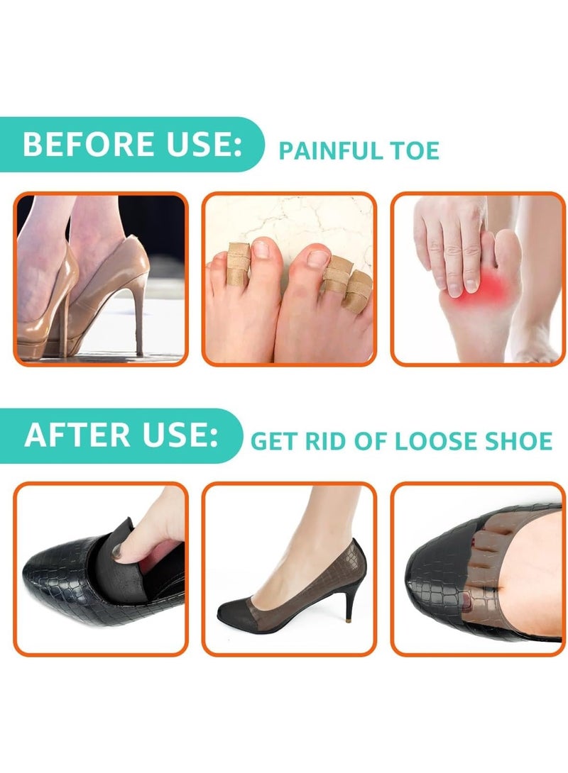 VIUAUAX 3 أزواج من حشوات حشو الأحذية، حشوة وسادة للأصابع لجعل الأحذية أكثر ملاءمة للأحذية ذات الإسفنج الميموري فوم المخفف لمقاس الحذاء، للكعب العالي والأحذية الرسمية والكاجوال والأحذية المسطحة - Image 4