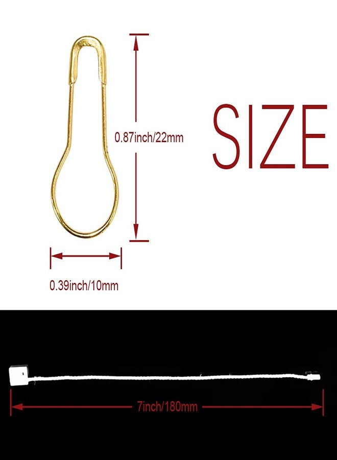 Renashed 500Pcs White Hang Tag Fasteners Nylon Snap Lock and 500Pcs 0.8 Inch Golden Metal Ground Pins Clothes Tag Pins for Crafting and DIY (White String Gold pin) - Image 2