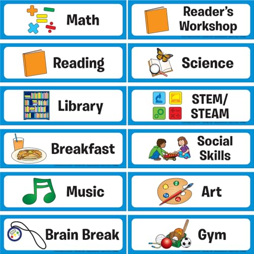 Really Good Stuff Whole-Class Visual Schedule Cards For Pocket Charts - Set of 27 Cards | Classroom Essentials and Must Haves, Teachers Supplies | For Preschool & Elementary - Image 2