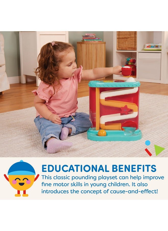 BATTAT Battat - Pound-a-Ball Toy - Ball Maze - Hammer & Ball Puzzle For Babies - Fine Motor Skill Toy - 12 Months + - Pound & Roll, Light Blue  - Image 4
