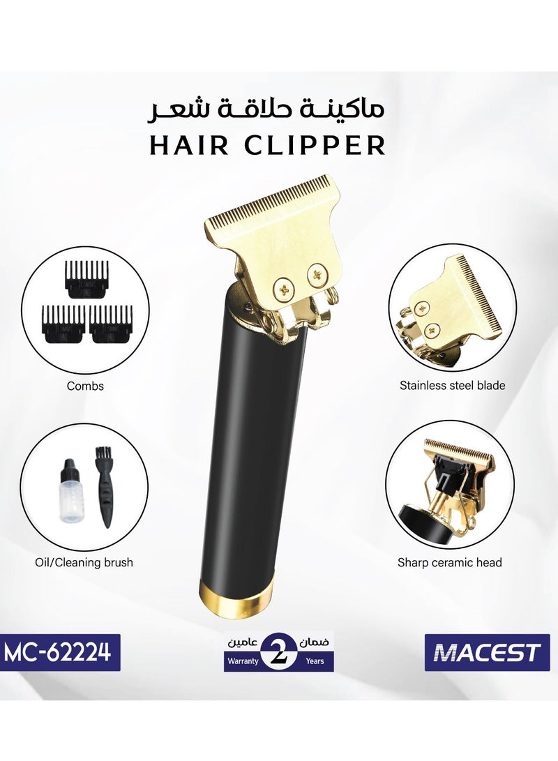 MACEST Professional Hair Clipper with Stainless Steel Blade & Ceramic Head - Image 1