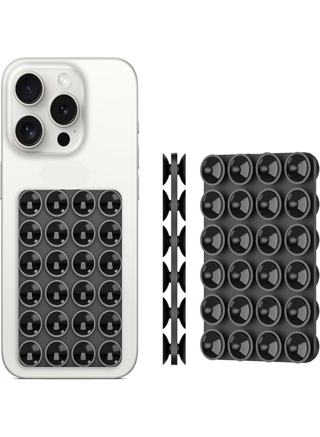 Silicone Suction Cup Phone Case Mount Double Sided, Phone Accessories Hands-Free Strong Grip Holder for Selfies and Videos, Silicon Phone Holder for iPhone and Android (Black) - Image 2