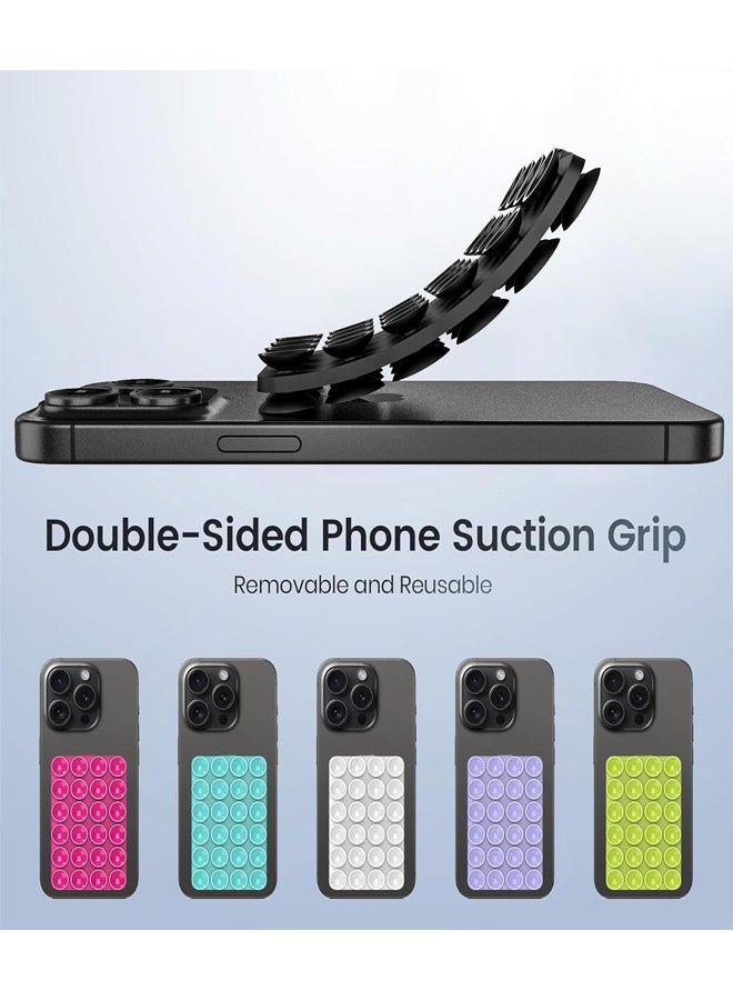 Silicone Suction Cup Phone Case Mount Double Sided, Phone Accessories Hands-Free Strong Grip Holder for Selfies and Videos, Silicon Phone Holder for iPhone and Android (Black) - Image 4