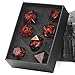 FONVGOGO Liquid Core DND Dice Dragon Eye Dice Set D and D Sharp Edge Resin Dungeons and Dragons Dice Polyhedral Beholders Ttrpg Die Role Playing RPG D and D Dice Red - Image 2